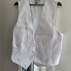 White Pique Tuxedo Vest